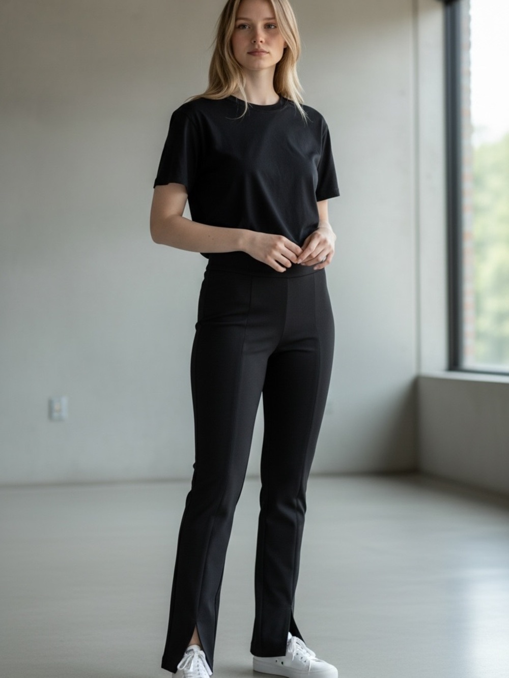 Express Black Pull Only Pants with Front Slit